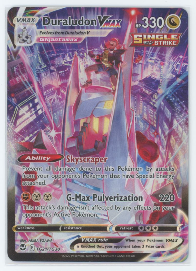 Duraludon Vmax 2022 Pokemon Silver Tempest Card # TG21/TG30 VTC Duraludon Vmax 2022 Pokemon Silver Tempest Card # TG21/TG30 VTC