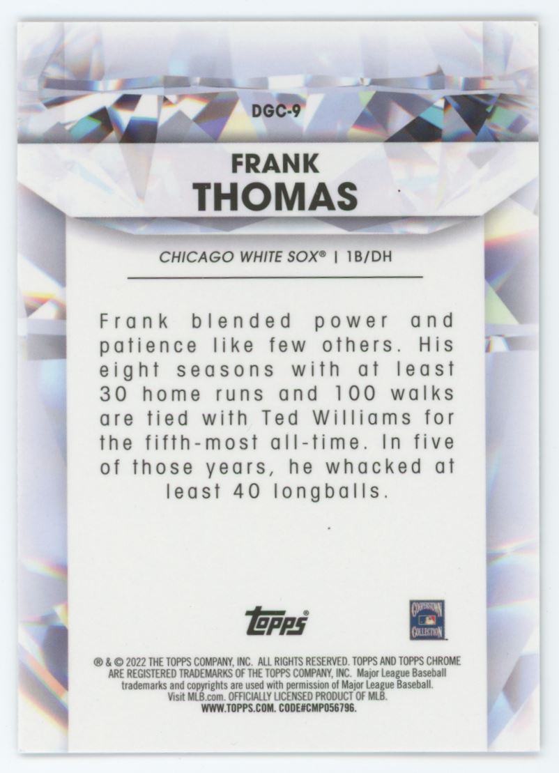 Frank Thomas 2022 Topps Chrome Update Card # DGC-9