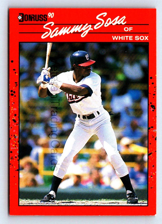 Sammy Sosa 1990 Fleer Baseball Rookie Card No 548 (White Sox)