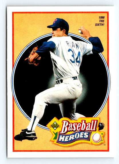 Nolan Ryan (b) 1990 Upper Deck Baseball Heroes Nolan Ryan Card # 16