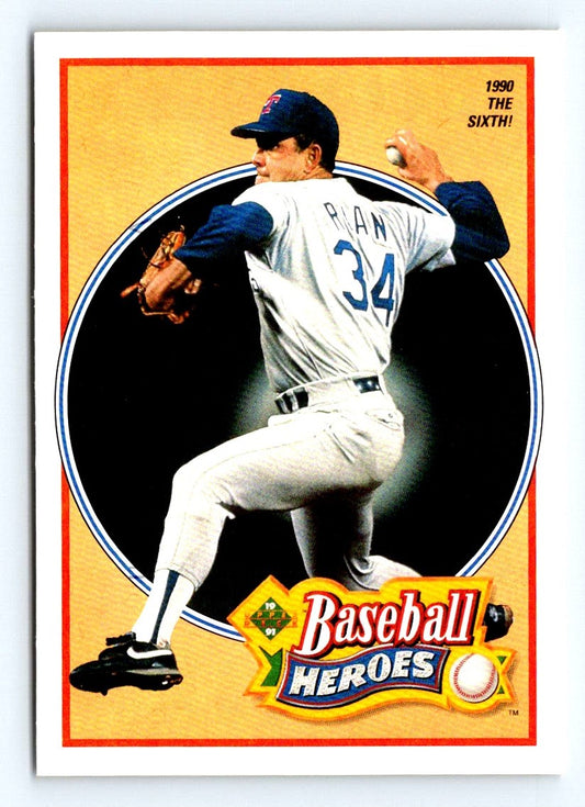 Nolan Ryan (b) 1990 Upper Deck Baseball Heroes Nolan Ryan Card # 16