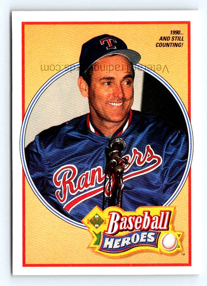 Nolan Ryan (b) 1990 Upper Deck Baseball Heroes Nolan Ryan Card # 17