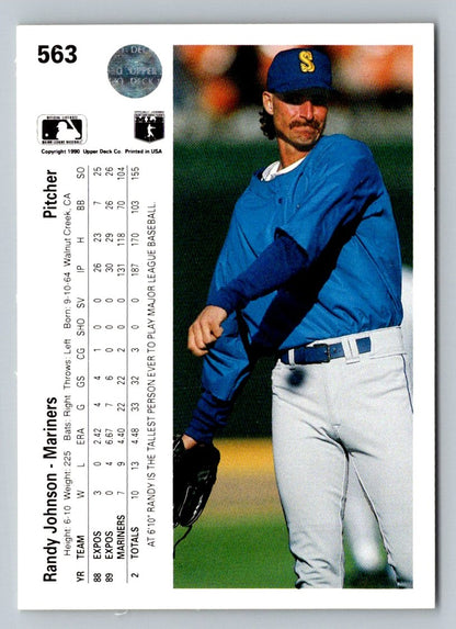 Randy Johnson 1990 Upper Deck Card # 563