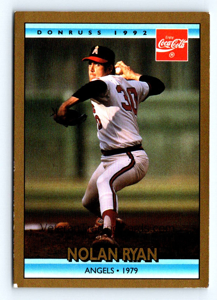 Nolan Ryan 1992 Donruss Coca-Cola Nolan Ryan Card # 13