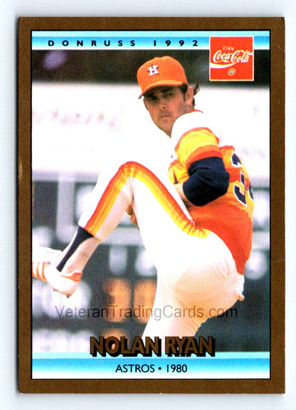 Nolan Ryan (b) 1992 Donruss Coca-Cola Nolan Ryan Card # 14