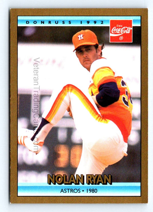 Nolan Ryan 1992 Donruss Coca-Cola Nolan Ryan Card # 14