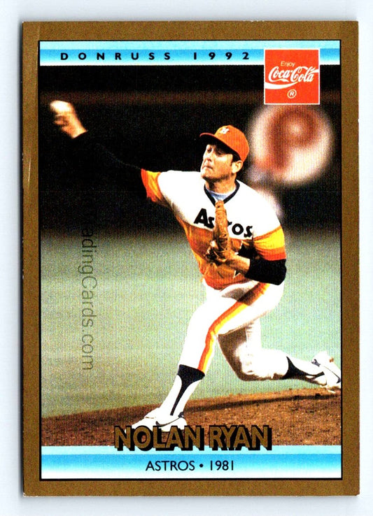 Nolan Ryan 1992 Donruss Coca-Cola Nolan Ryan Card # 15