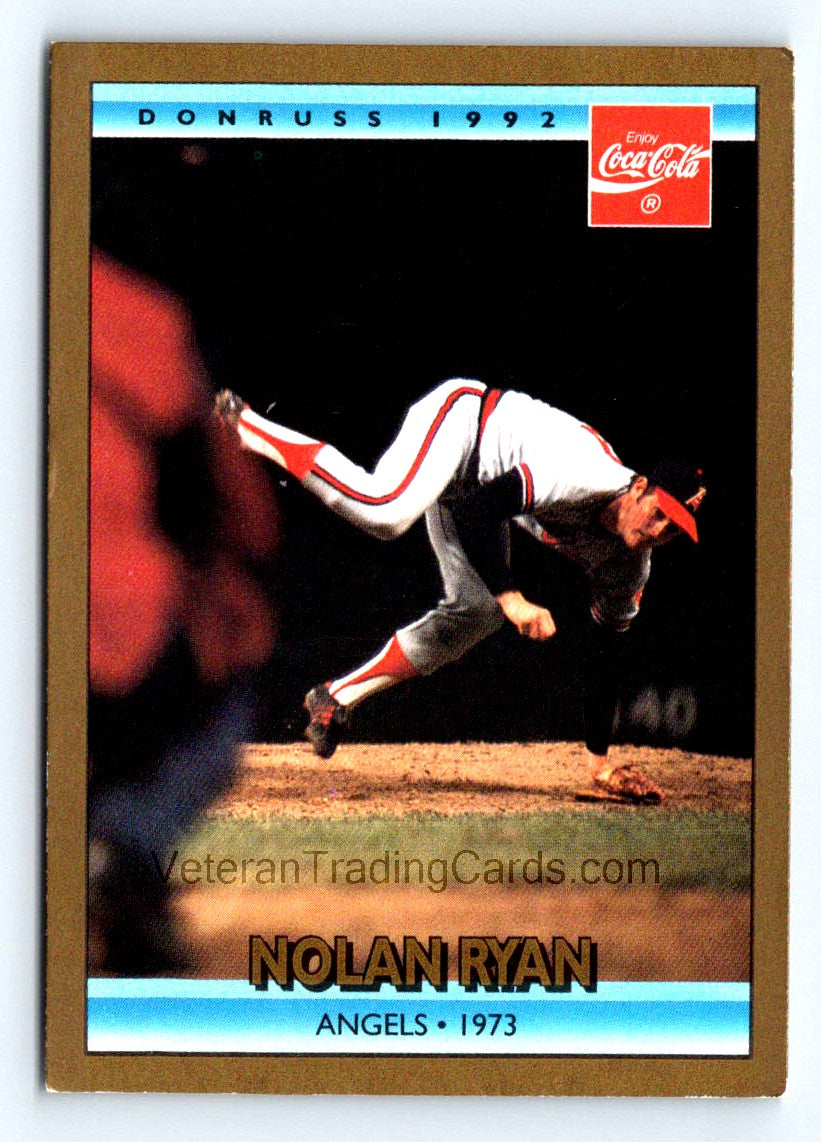 Nolan Ryan 1992 Donruss Coca-Cola Nolan Ryan Card # 1