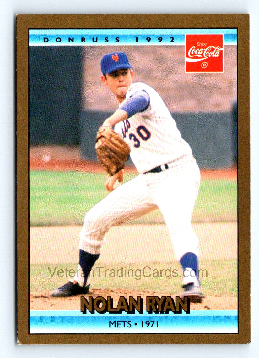 Nolan Ryan 1992 Donruss Coca-Cola Nolan Ryan Card # 5