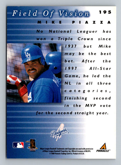 Mike Piazza 1998 Pinnacle Plus Card # 195