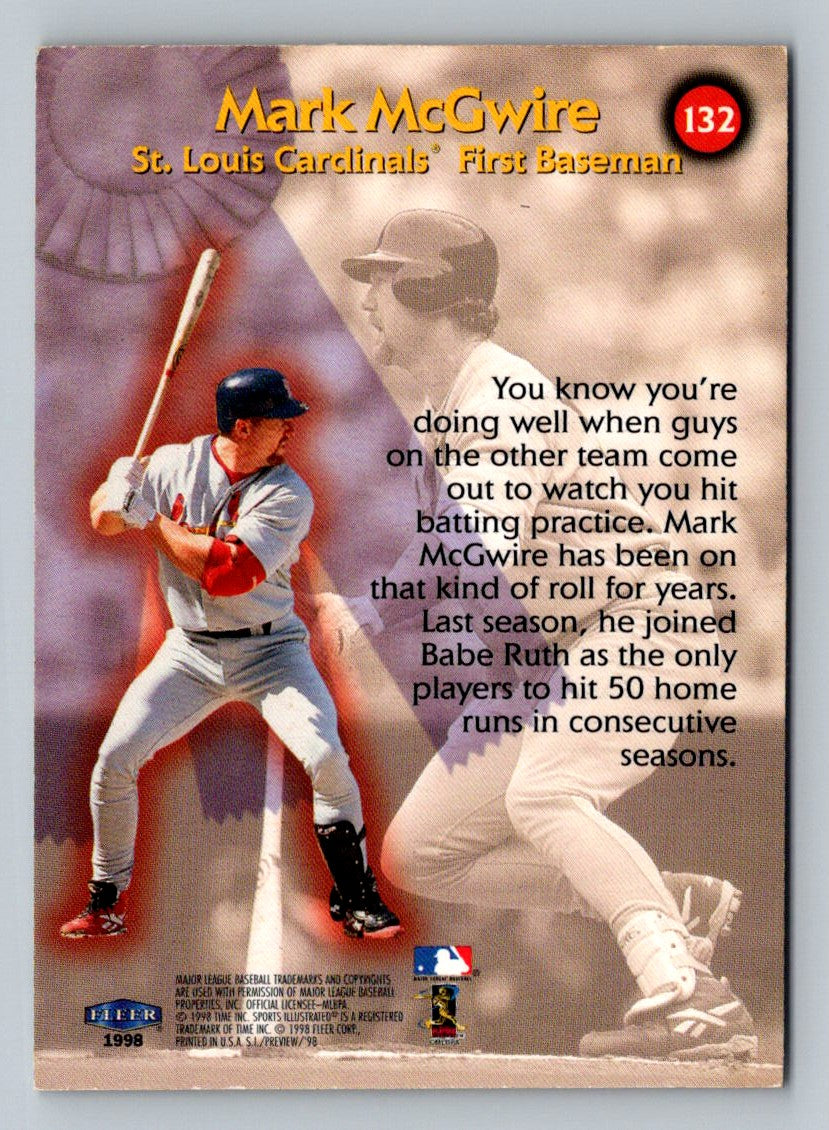 Mark McGwire 1998 Sports Illustrated Card # 132