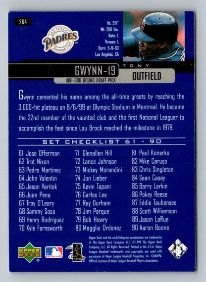 Tony Gwynn 2000 Upper Deck Card # 264