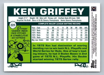 Ken Griffey 2012 Topps Archives Card # 225