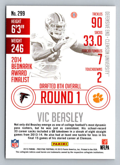 Vic Beasley 2015 Panini Prestige Rookie Card # 299