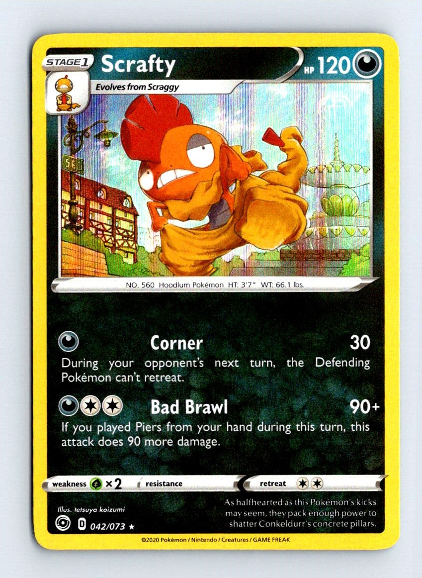Scrafty Holo 2020 Champion's Path Card # 42