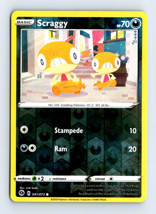 Scraggy Reverse Holo 2020 Champion's Path Card # 41