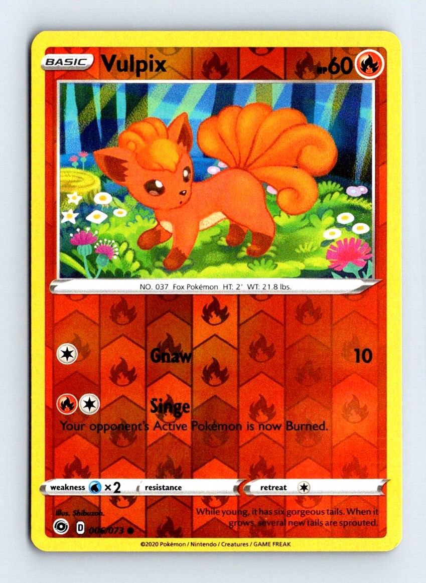 Vulpix Reverse Holo 2020 Champion's Path Card # 6