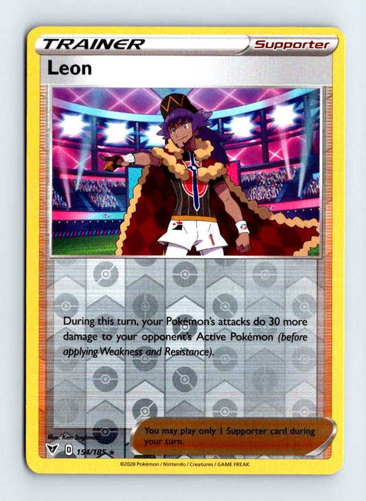 Leon Reverse Holo 2020 Vivid Voltage Card # 154