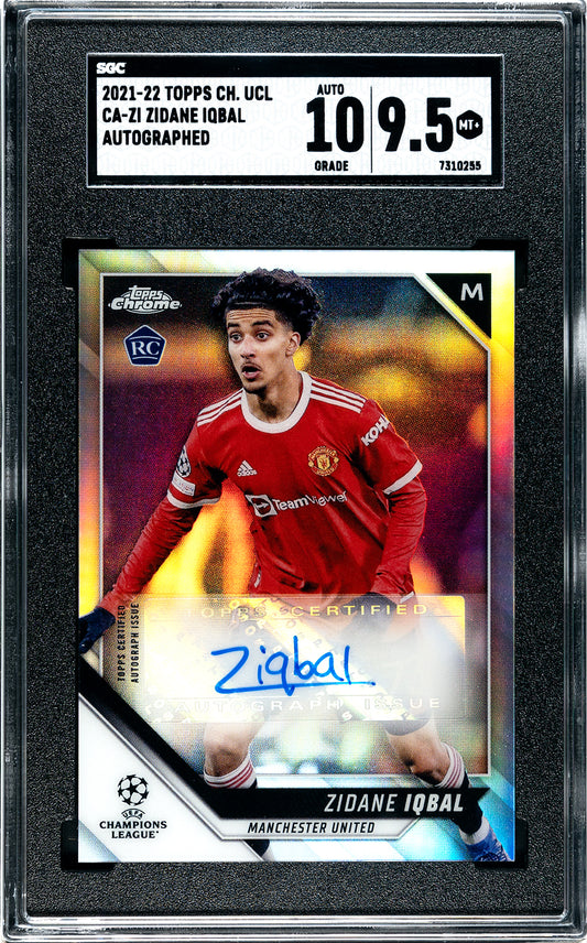 SGC 10/9.5 Zidane Iqbal 2021-22 Topps Chrome UCL Auto CA-ZI