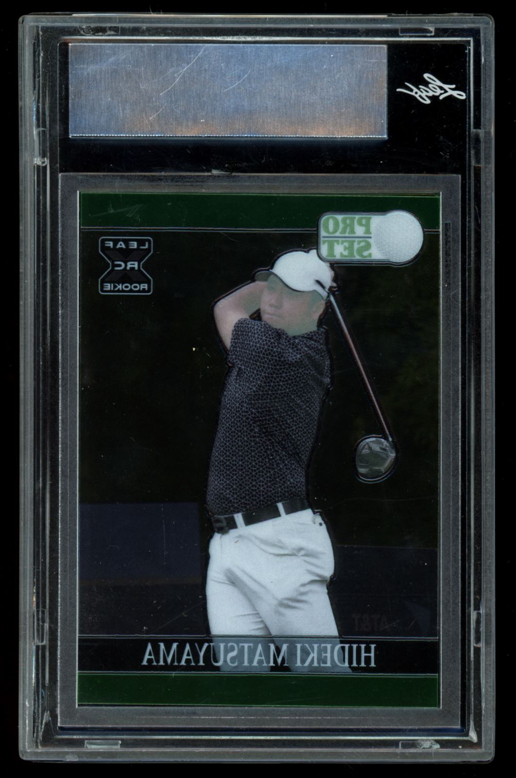 Hideki Matsuyama Clear Green Pre-Production Proof 1/1 2021 Leaf Pro Metal Card #