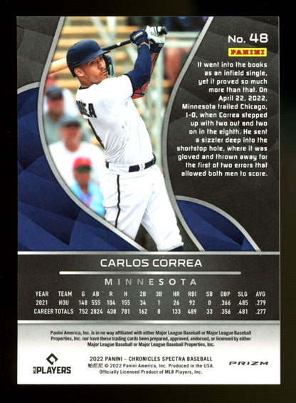 Carlos Correa 2021 Panini Specter Card # 68