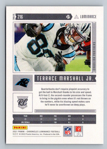 Terrace Marshall Jr. 2021 Panini Contenders Draft Picks Campus ID Rookie Card # 216