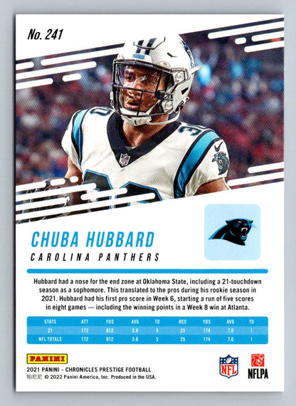 Chuba Hubbard 2021 Panini Prestige Rookie Card # 241