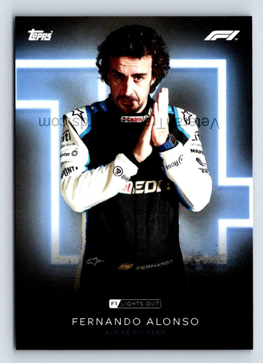 Fernando Alonso 2021 Topps F1 Lights Out Card