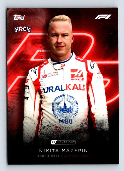 Nikita Mazepin Rookie Race 2021 Topps F1 Lights Out Rookie Card #