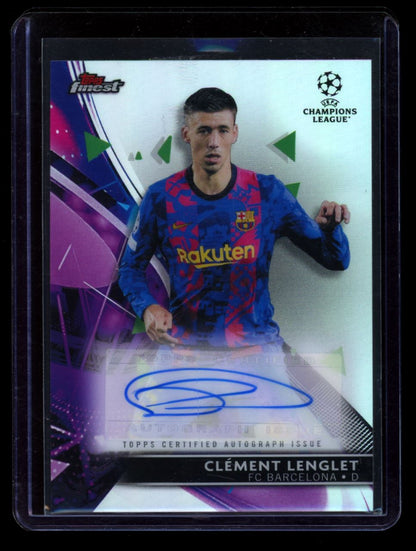 Clement Lenglet 2021 Topps Finest UEFA Champions League Base Autographs Autograph Card # BA-CL