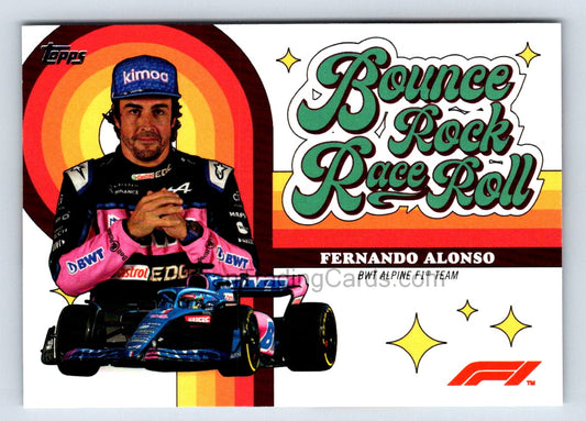 Fernando Alonso Bounce Rock Race Roll 2021 Topps Formula 1 Card # BRRR-FA