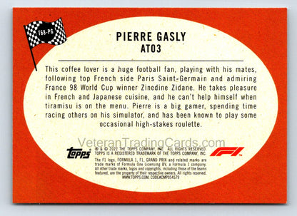 Pierre Gasly F1 Racer 2021 Topps Formula 1 Card # T68-PG