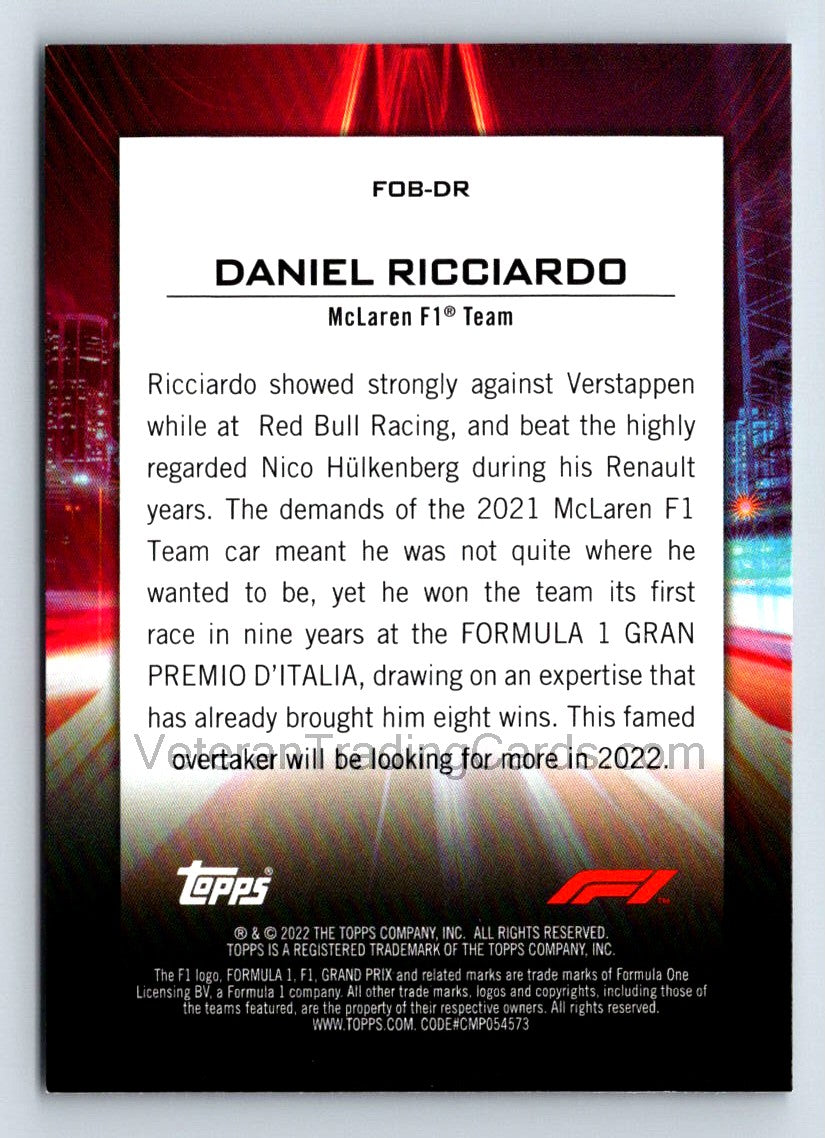 Daniel Ricciardo Flash Of Brilliance 2021 Topps Formula 1 Card # FOB-DR