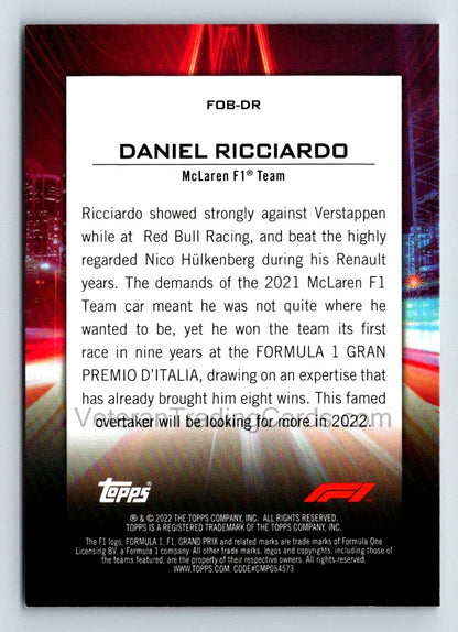 Daniel Ricciardo Flash Of Brilliance 2021 Topps Formula 1 Card # FOB-DR