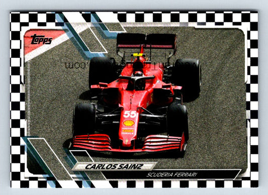 Carlos Sainz Checker Flag 2021 Topps Formula One Card # 107