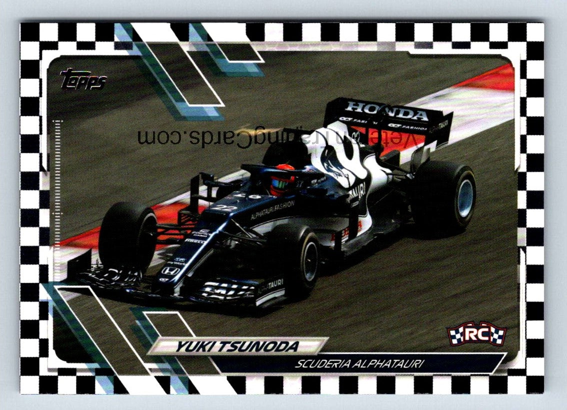 Yuki Tsunoda Checker Flag 2021 Topps Formula One Card # 109