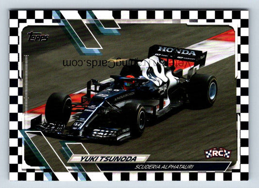 Yuki Tsunoda Checker Flag 2021 Topps Formula One Card # 109