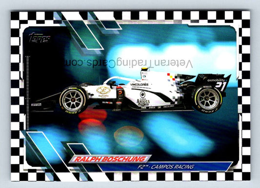 Ralph Boschung Checker Flag 2021 Topps Formula One Card # 122