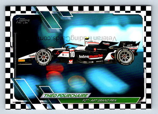 Theo Pourchaire Checker Flag 2021 Topps Formula One Card # 136