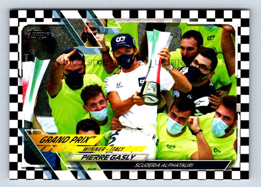 Pierre Gasly Checker Flag 2021 Topps Formula One Card # 145