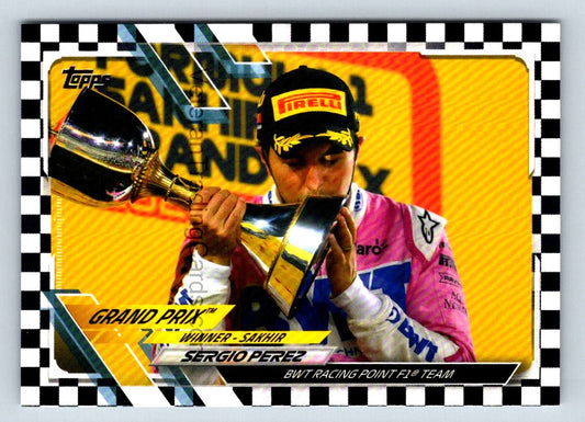 Sergio Perez Checker Flag 2021 Topps Formula One Card # 153