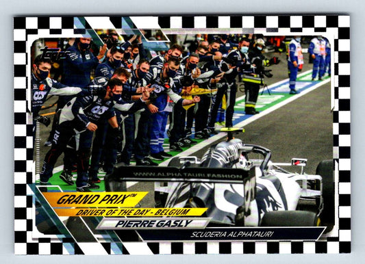 Pierre Gasly Checker Flag 2021 Topps Formula One Card # 164