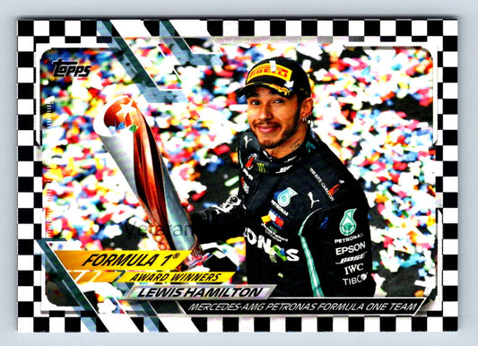 Lewis Hamilton Checker Flag 2021 Topps Formula One Card # 171