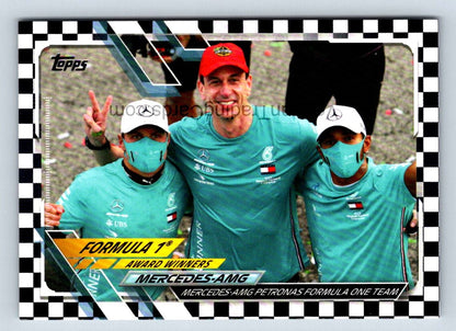 Mercedes Team Checker Flag 2021 Topps Formula One Card # 172