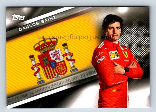 Carlos Sainz (b) Flags Of Foundation 2021 Topps Formula One Card # FF-CS