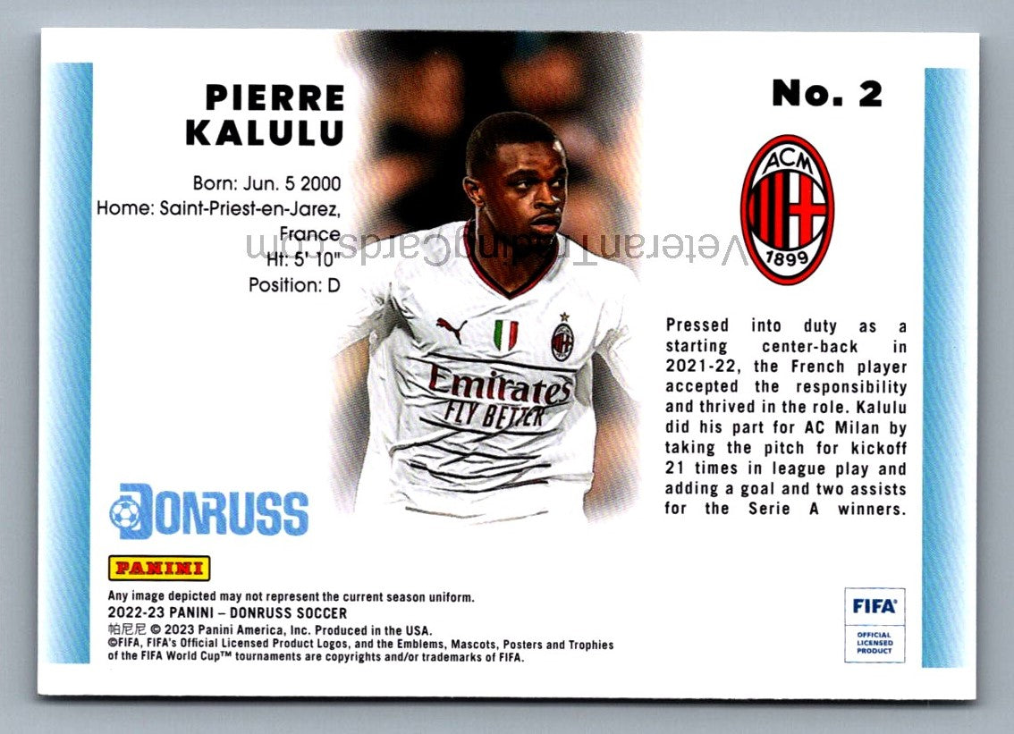 Pierre Kalulu 2022 Donruss 1992 Tribute Card # 2