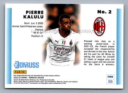 Pierre Kalulu 2022 Donruss 1992 Tribute Card # 2