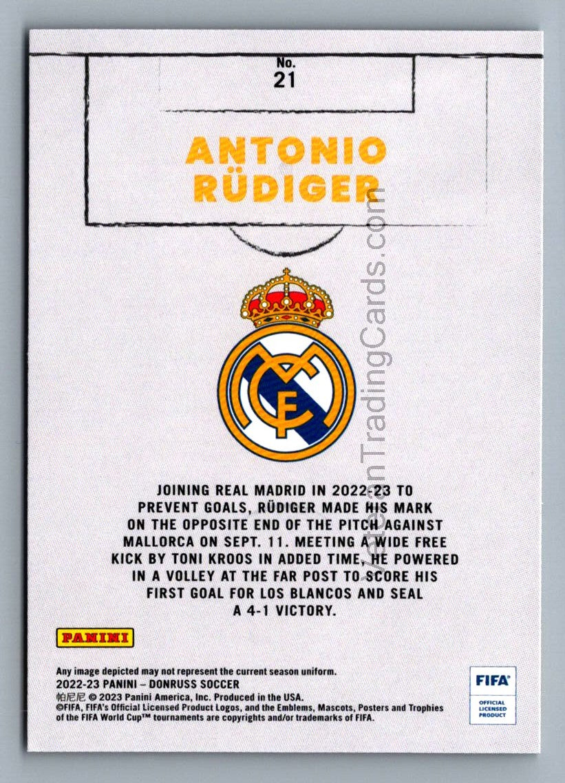 Antonio Rudiger 2022 Donruss Craftsmen Card # 21