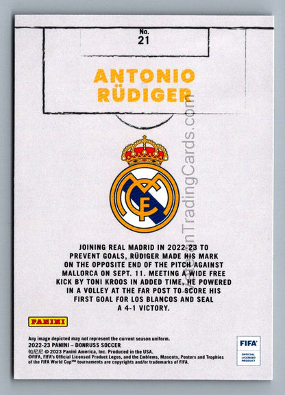 Antonio Rudiger 2022 Donruss Craftsmen Card # 21