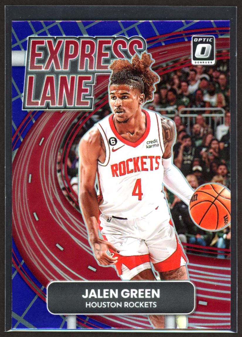 Jalen Green (b) 2022 Donruss Optic Express Lane Purple Prizm Card # 18